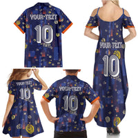 Custom Netherlands Football Family Matching Summer Maxi Dress and Hawaiian Shirt Starry Night Style
