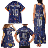 Custom Netherlands Football Family Matching Tank Maxi Dress and Hawaiian Shirt Starry Night Style