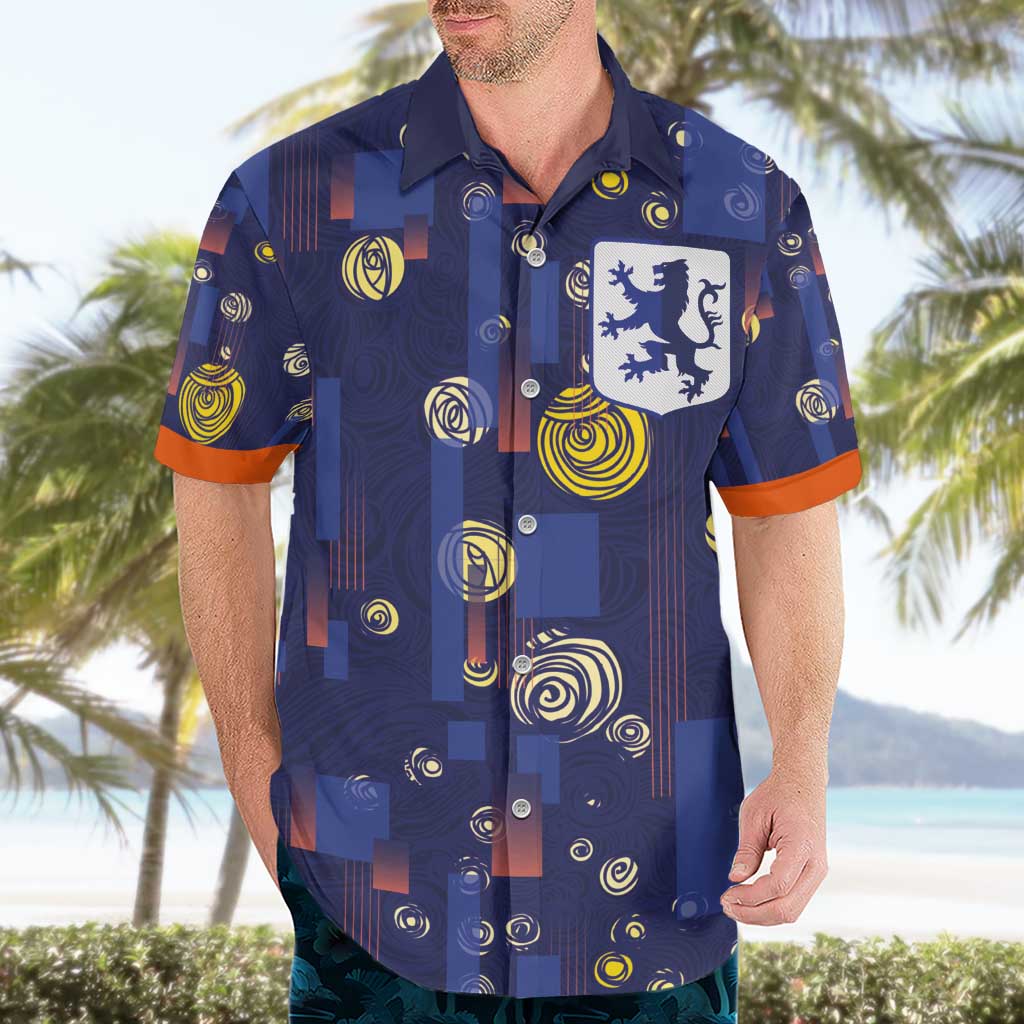 Custom Netherlands Football Hawaiian Shirt Starry Night Style