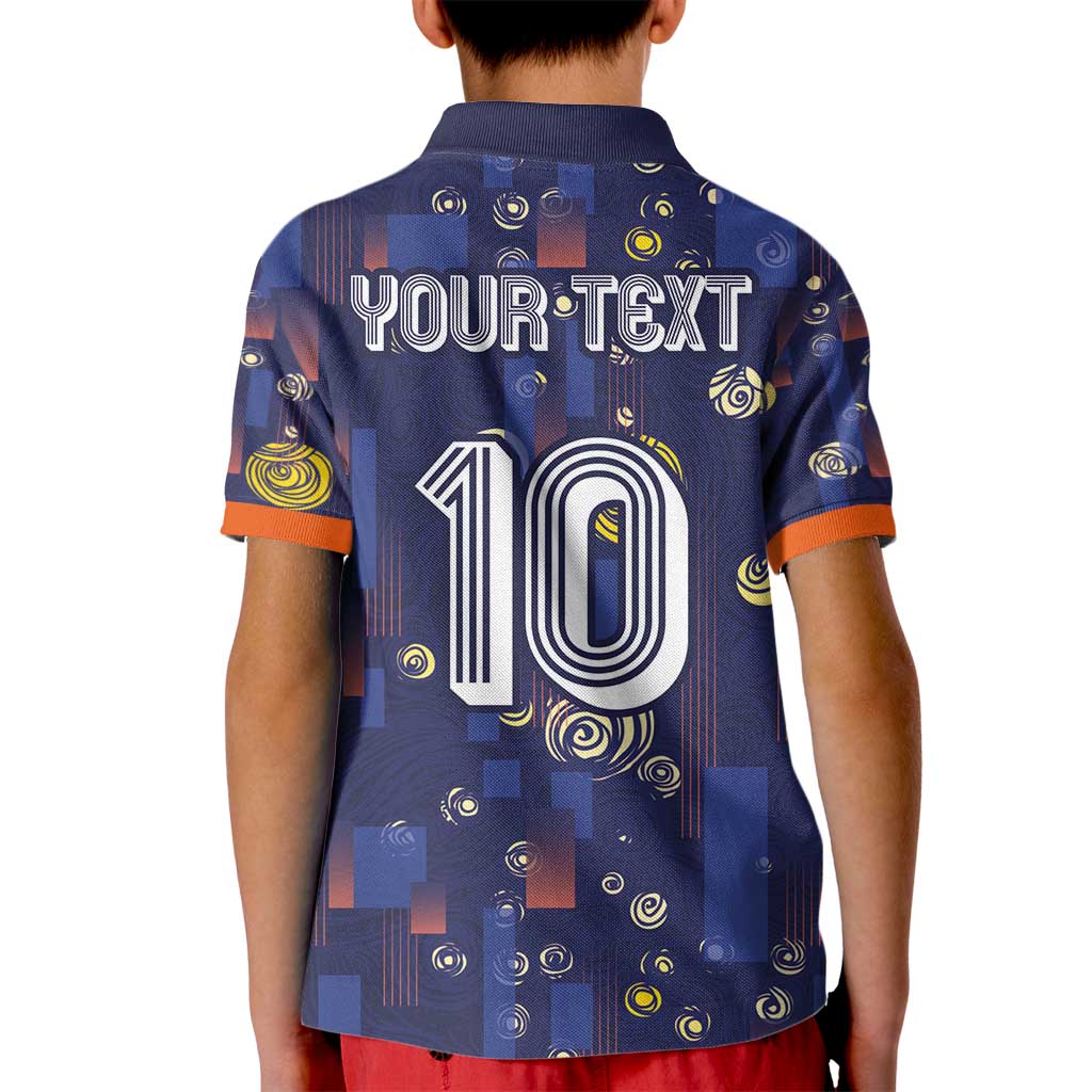 Custom Netherlands Football Kid Polo Shirt Starry Night Style