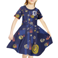 Custom Netherlands Football Kid Short Sleeve Dress Starry Night Style