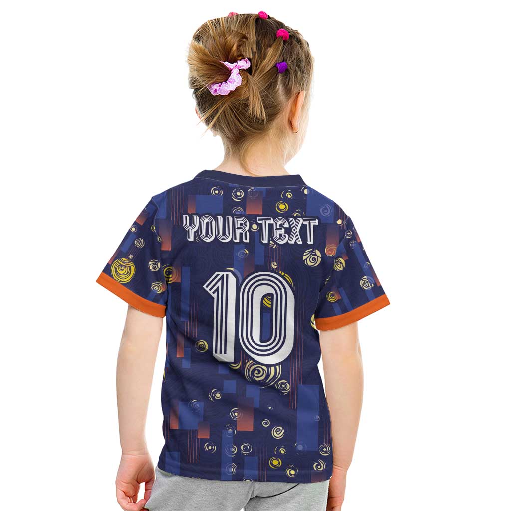 Custom Netherlands Football Kid T Shirt Starry Night Style
