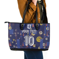 Custom Netherlands Football Leather Tote Bag Starry Night Style