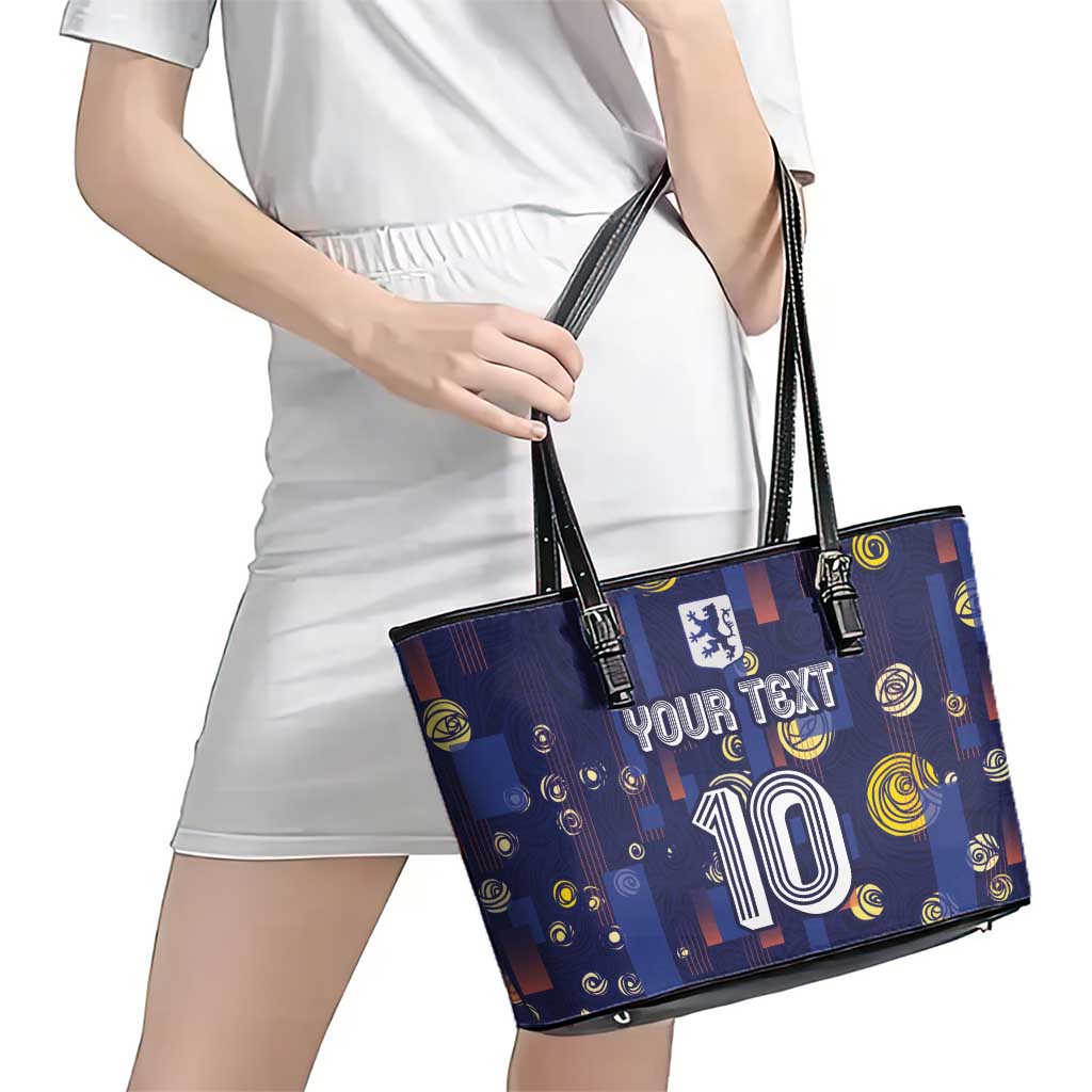 Custom Netherlands Football Leather Tote Bag Starry Night Style