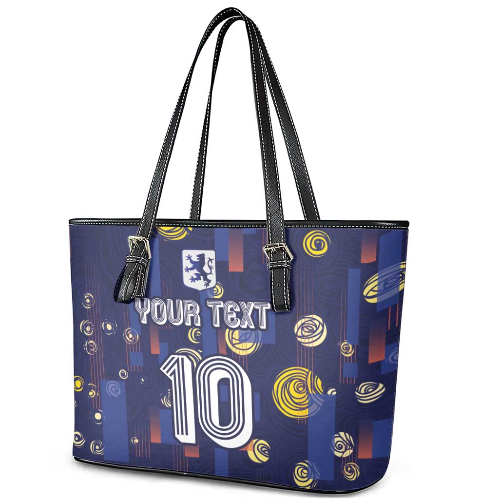Custom Netherlands Football Leather Tote Bag Starry Night Style