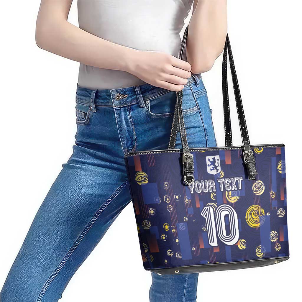Custom Netherlands Football Leather Tote Bag Starry Night Style