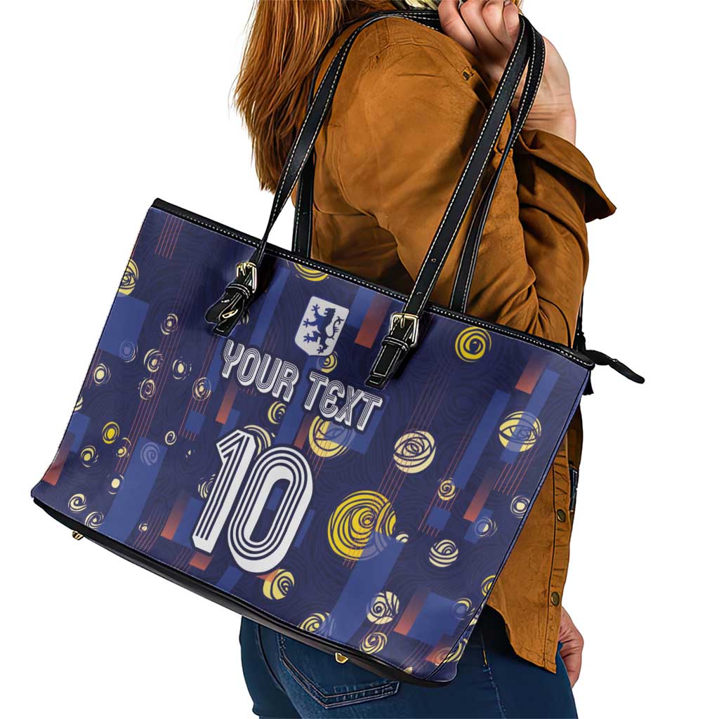 Custom Netherlands Football Leather Tote Bag Starry Night Style