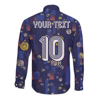 Custom Netherlands Football Long Sleeve Button Shirt Starry Night Style