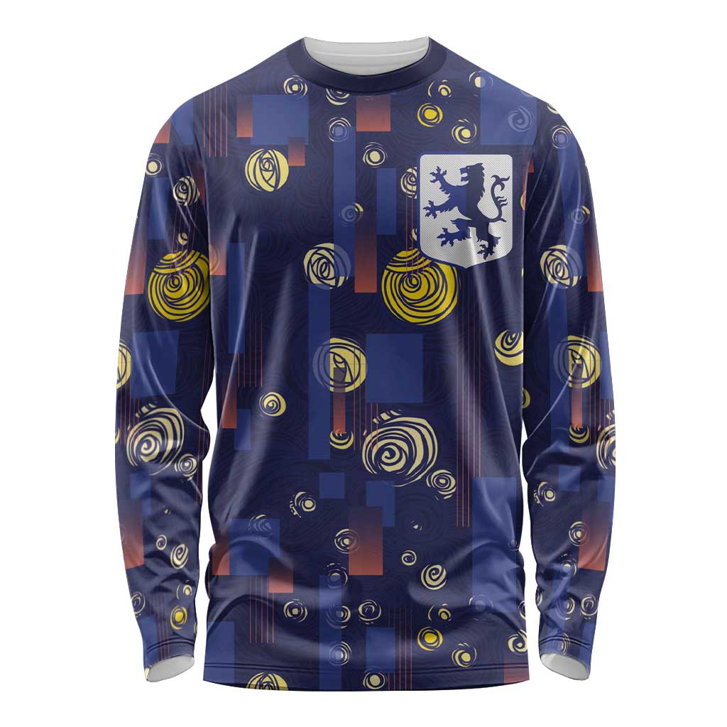 Custom Netherlands Football Long Sleeve Shirt Starry Night Style