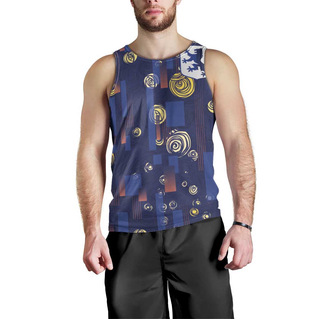 Custom Netherlands Football Men Tank Top Starry Night Style