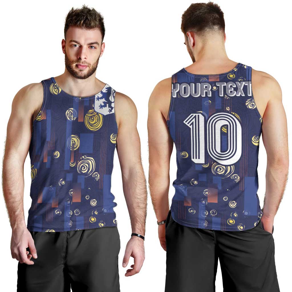 Custom Netherlands Football Men Tank Top Starry Night Style