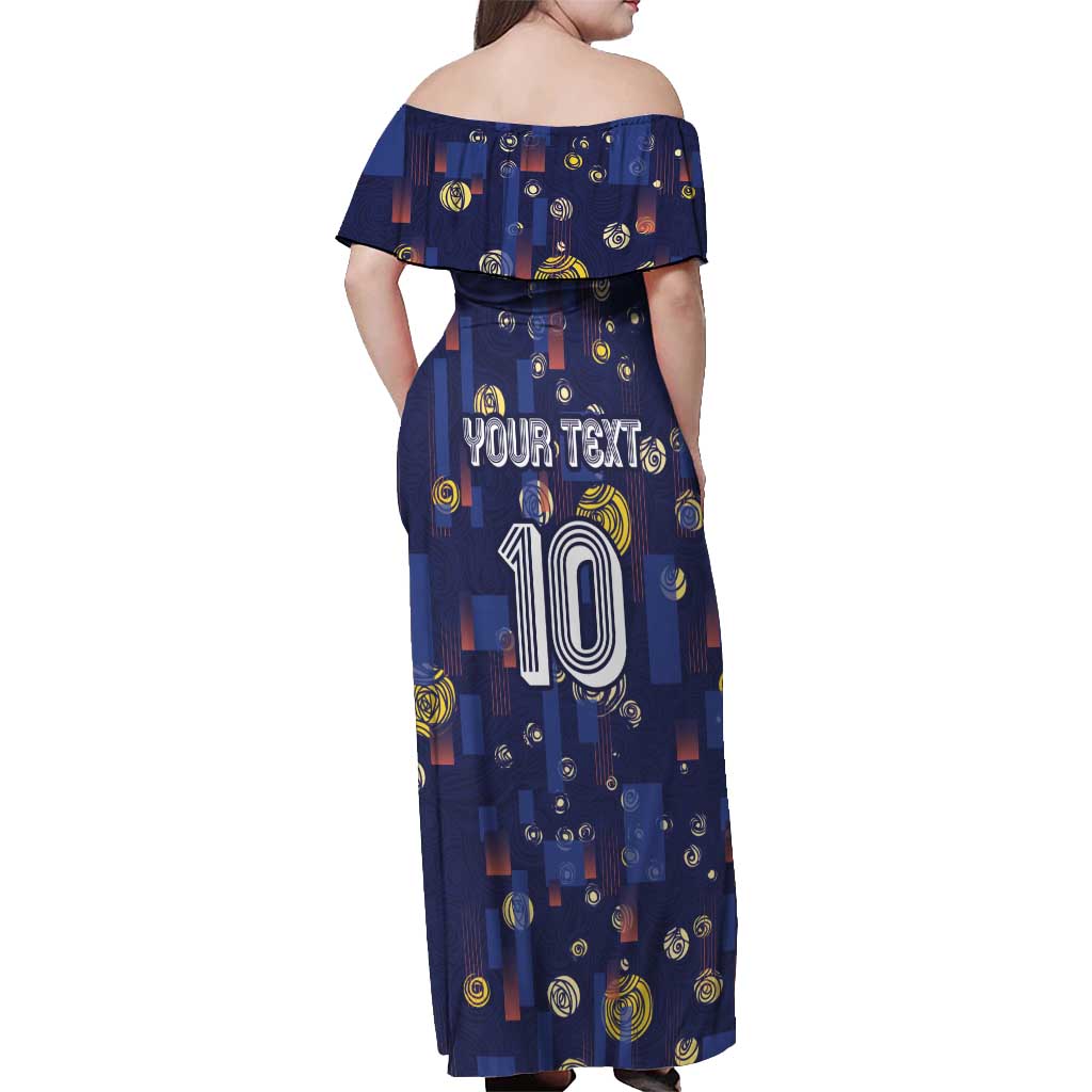 Custom Netherlands Football Off Shoulder Maxi Dress Starry Night Style