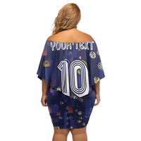 Custom Netherlands Football Off Shoulder Short Dress Starry Night Style