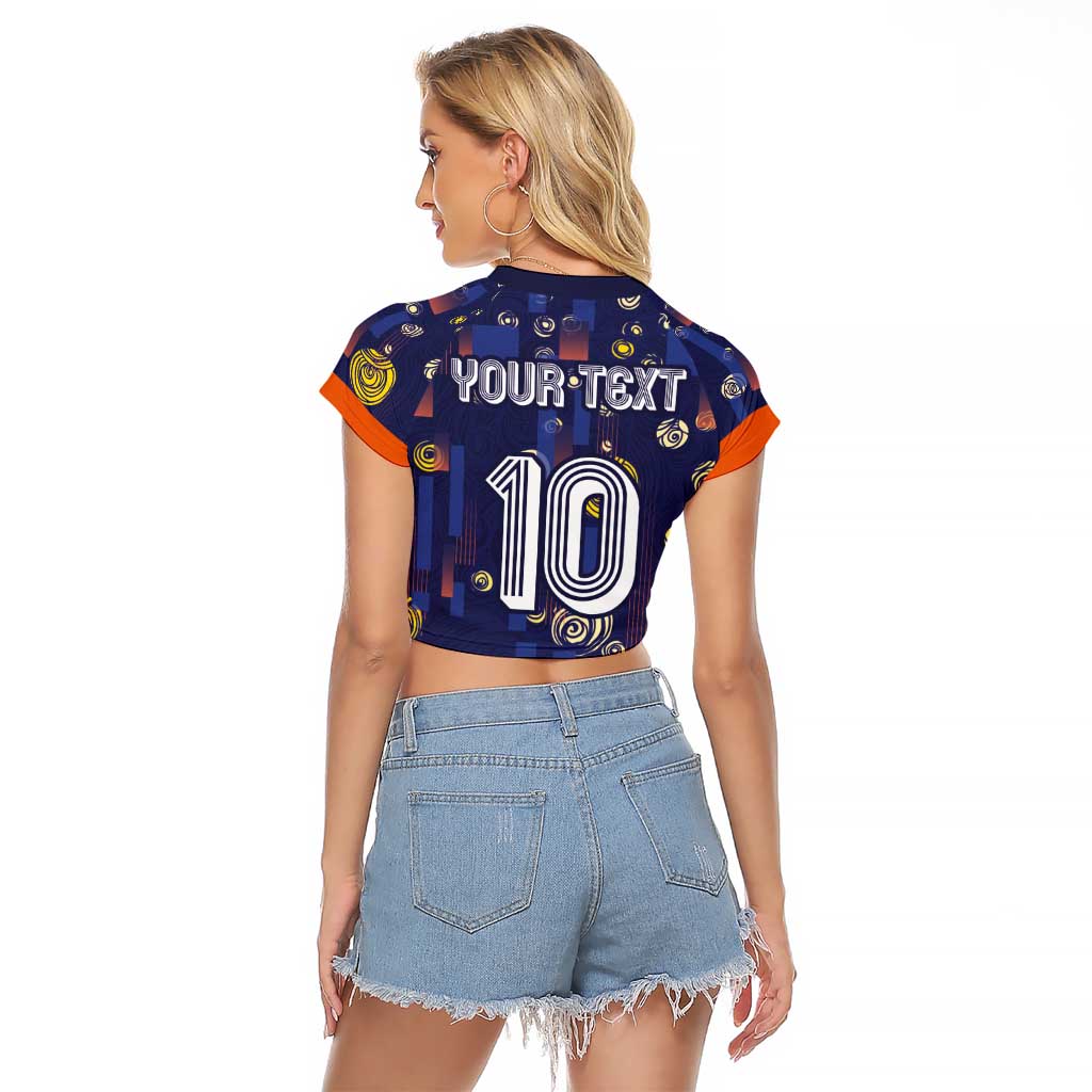 Custom Netherlands Football Raglan Cropped T Shirt Starry Night Style