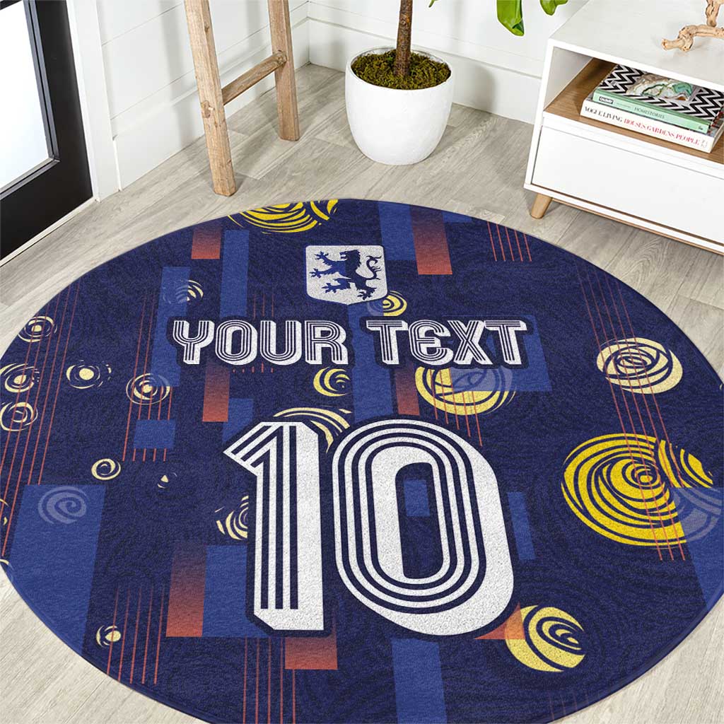 Custom Netherlands Football Round Carpet Starry Night Style