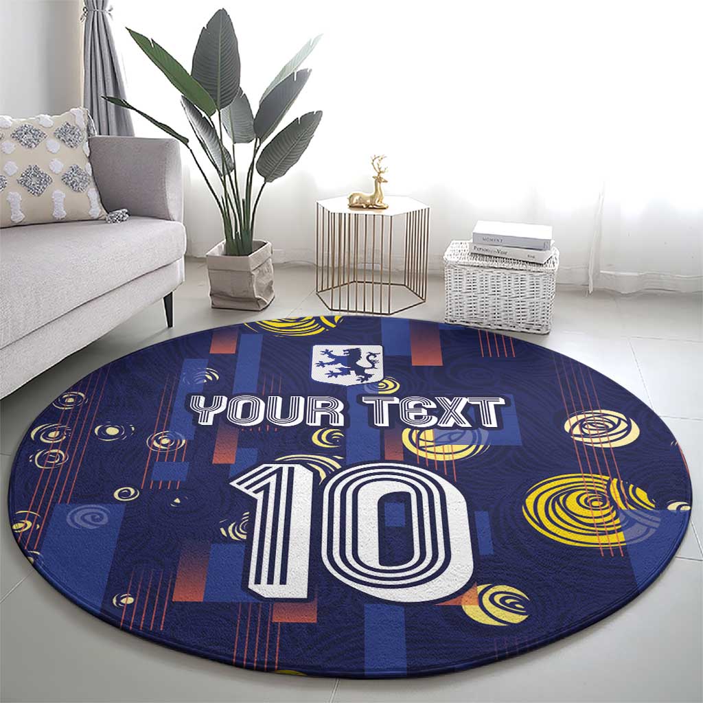 Custom Netherlands Football Round Carpet Starry Night Style
