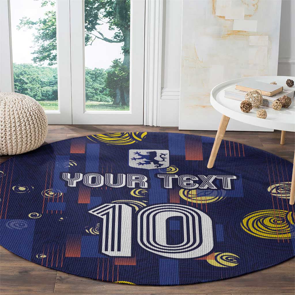 Custom Netherlands Football Round Carpet Starry Night Style