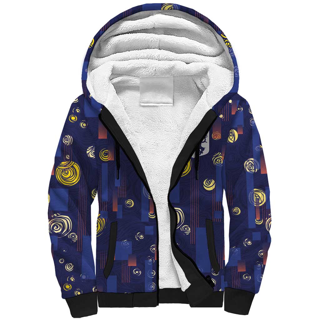 Custom Netherlands Football Sherpa Hoodie Starry Night Style