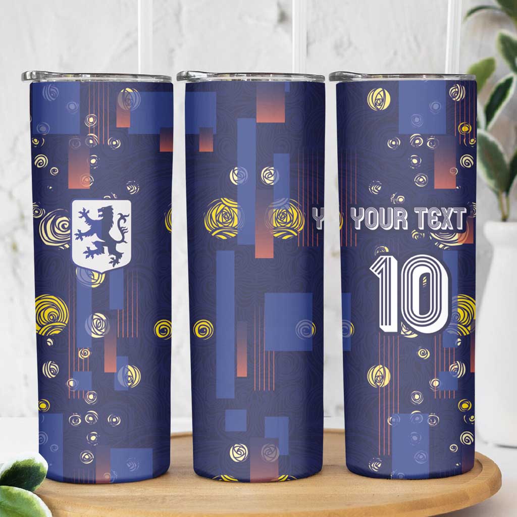 Custom Netherlands Football Skinny Tumbler Starry Night Style