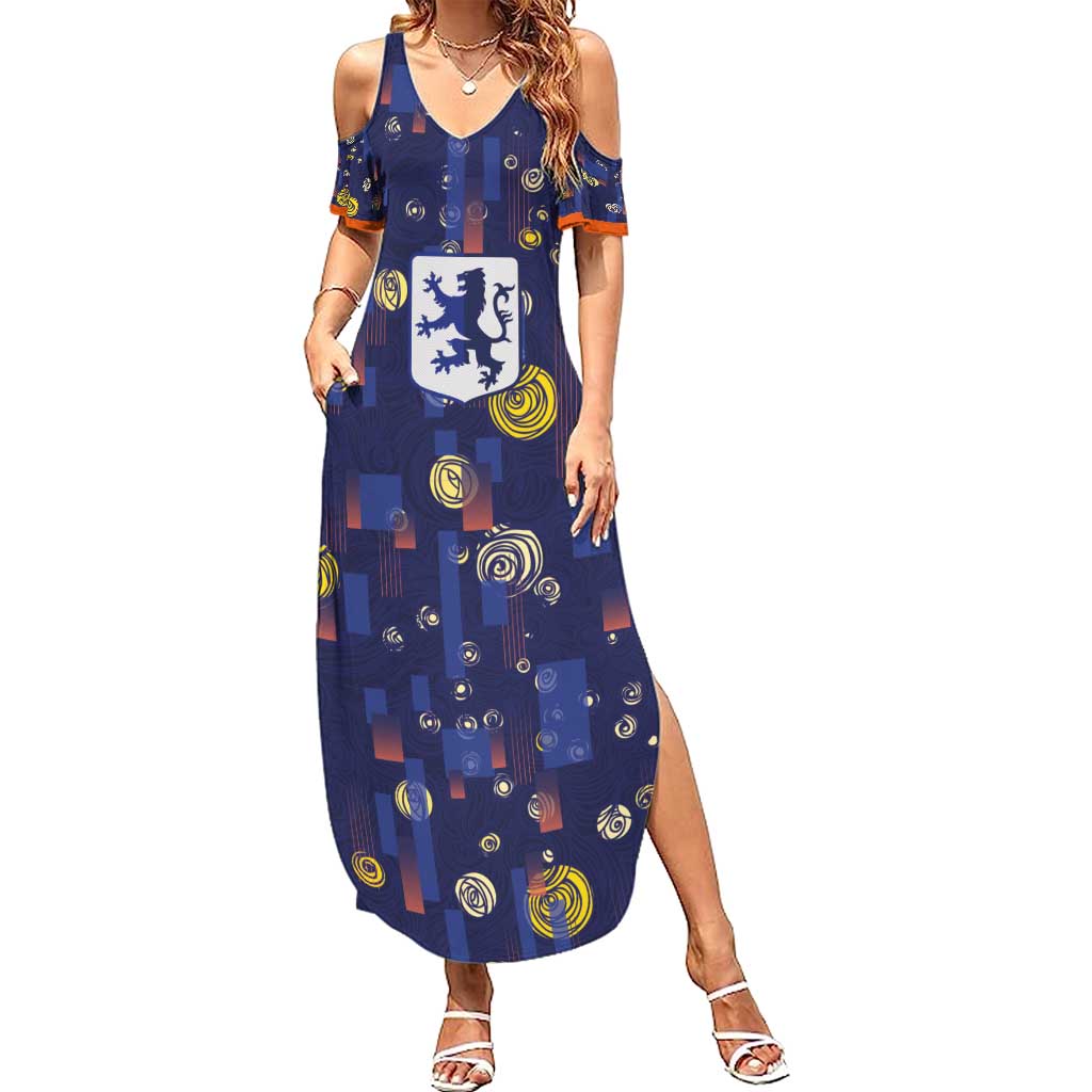 Custom Netherlands Football Summer Maxi Dress Starry Night Style