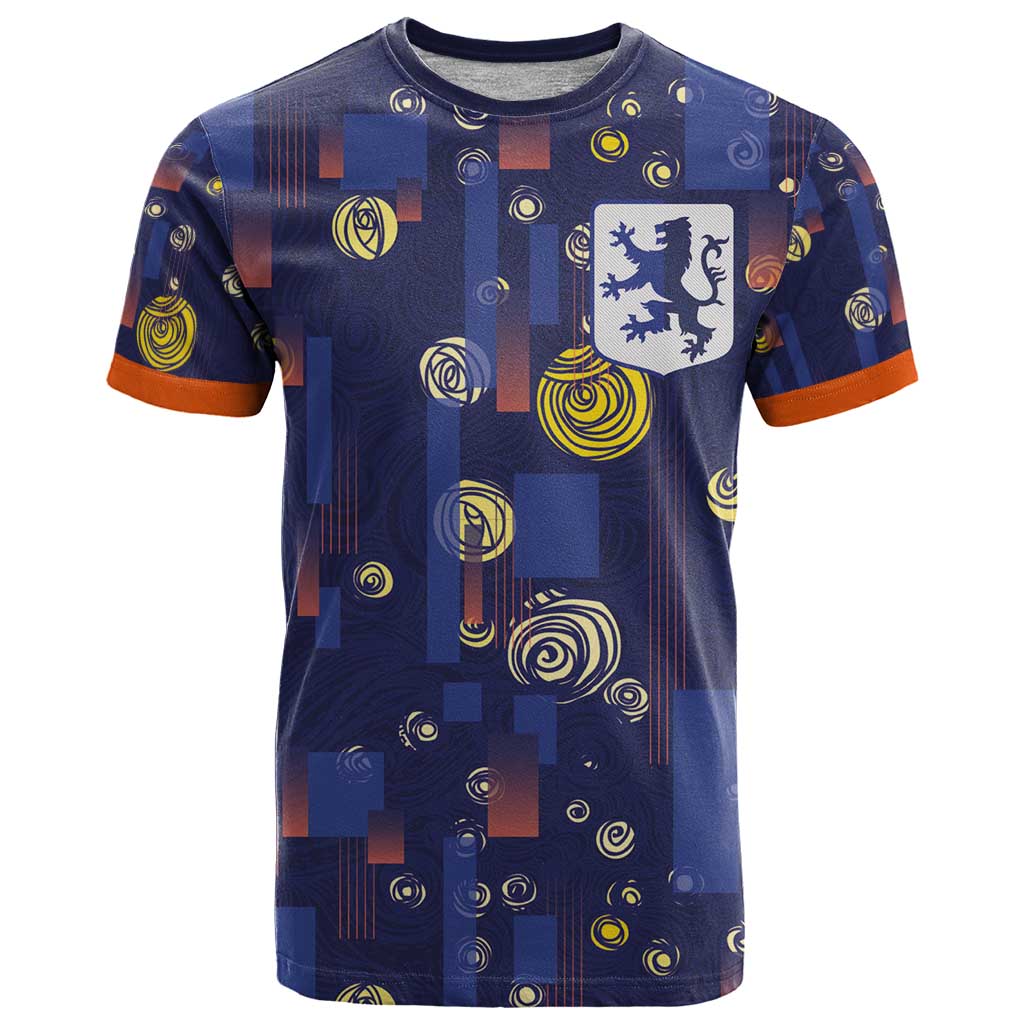 Custom Netherlands Football T Shirt Starry Night Style