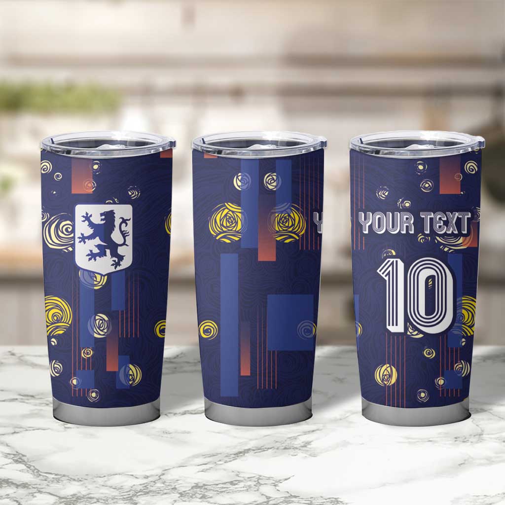 Custom Netherlands Football Tumbler Cup Starry Night Style