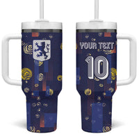 Custom Netherlands Football Tumbler With Handle Starry Night Style