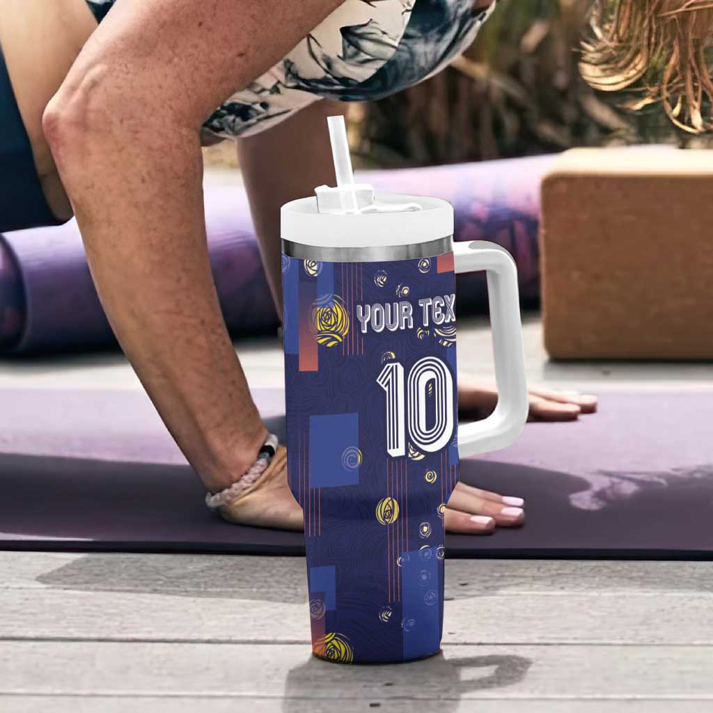 Custom Netherlands Football Tumbler With Handle Starry Night Style