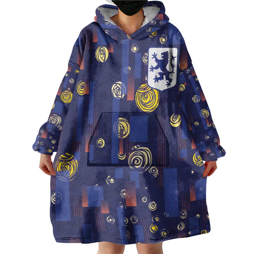 Custom Netherlands Football Wearable Blanket Hoodie Starry Night Style