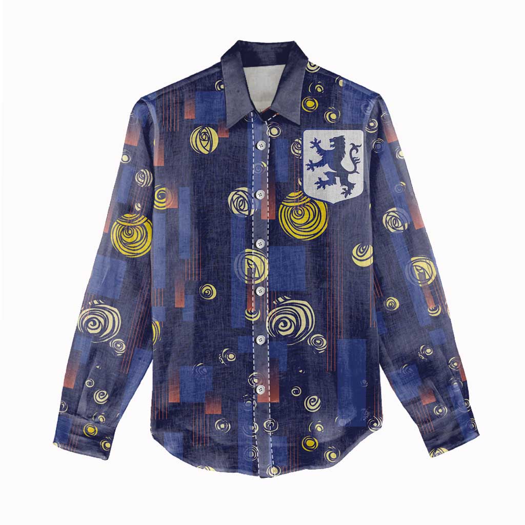 Custom Netherlands Football Women Casual Shirt Starry Night Style