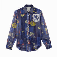 Custom Netherlands Football Women Casual Shirt Starry Night Style