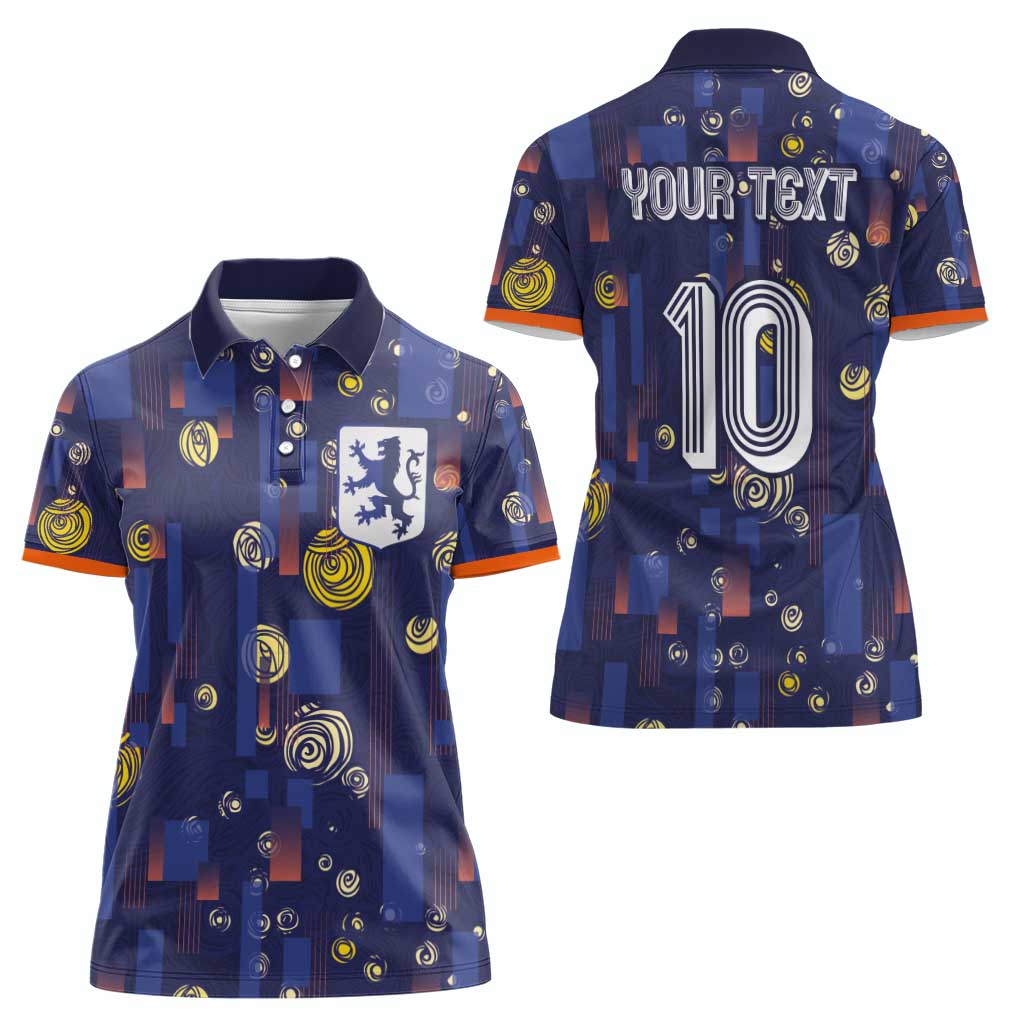 Custom Netherlands Football Women Polo Shirt Starry Night Style