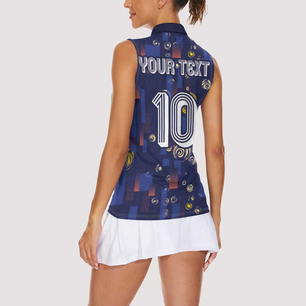 Custom Netherlands Football Women Sleeveless Polo Shirt Starry Night Style