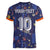 Custom Netherlands Football Women V-Neck T-Shirt Starry Night Style