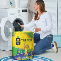 Personalized Brasil Rumo ao Hexa 26 Laundry Basket World Trophy Gold Tropical Plants Carnival Style