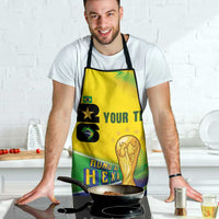 Personalized Brasil Rumo ao Hexa 26 Apron World Trophy Gold Tropical Plants Carnival Style