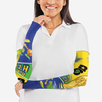 Personalized Brasil Rumo ao Hexa 26 Arm Sleeves World Trophy Gold Tropical Plants Carnival Style