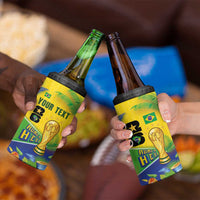 Personalized Brasil Rumo ao Hexa 26 4 in 1 Can Cooler Tumbler World Trophy Gold Tropical Plants Carnival Style