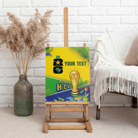 Personalized Brasil Rumo ao Hexa 26 Canvas Wall Art World Trophy Gold Tropical Plants Carnival Style
