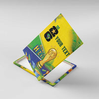 Personalized Brasil Rumo ao Hexa 26 Canvas Wall Art World Trophy Gold Tropical Plants Carnival Style