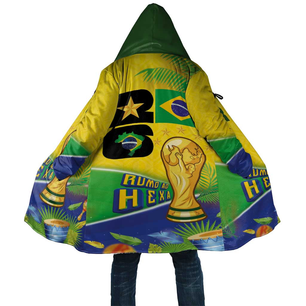 Personalized Brasil Rumo ao Hexa 26 Cloak World Trophy Gold Tropical Plants Carnival Style