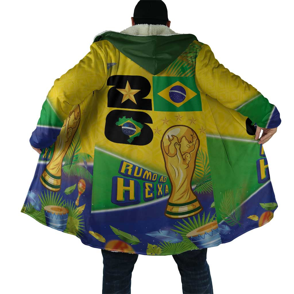 Personalized Brasil Rumo ao Hexa 26 Cloak World Trophy Gold Tropical Plants Carnival Style