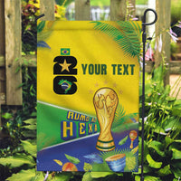 Personalized Brasil Rumo ao Hexa 26 Garden Flag World Trophy Gold Tropical Plants Carnival Style