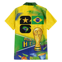 Personalized Brasil Rumo ao Hexa 26 Hawaiian Shirt World Trophy Gold Tropical Plants Carnival Style
