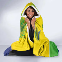 Personalized Brasil Rumo ao Hexa 26 Hooded Blanket World Trophy Gold Tropical Plants Carnival Style