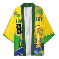 Personalized Brasil Rumo ao Hexa 26 Kimono World Trophy Gold Tropical Plants Carnival Style