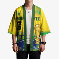 Personalized Brasil Rumo ao Hexa 26 Kimono World Trophy Gold Tropical Plants Carnival Style
