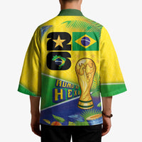 Personalized Brasil Rumo ao Hexa 26 Kimono World Trophy Gold Tropical Plants Carnival Style