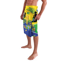 Brasil Rumo ao Hexa 26 Lavalava World Trophy Gold Tropical Plants Carnival Style