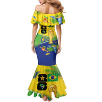 Personalized Brasil Rumo ao Hexa 26 Mermaid Dress World Trophy Gold Tropical Plants Carnival Style